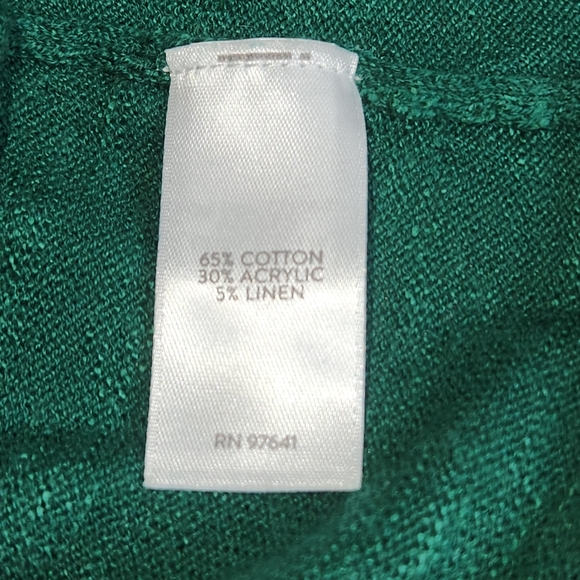 J. Jill Green Knitted V-Neck Long Sleeve Pullover Sweater Women's Size Medium. - Picture 4 of 16